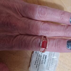 Bomb Party Ring Size 8 - Ruby Infused Quartz In Rose Gold Plating